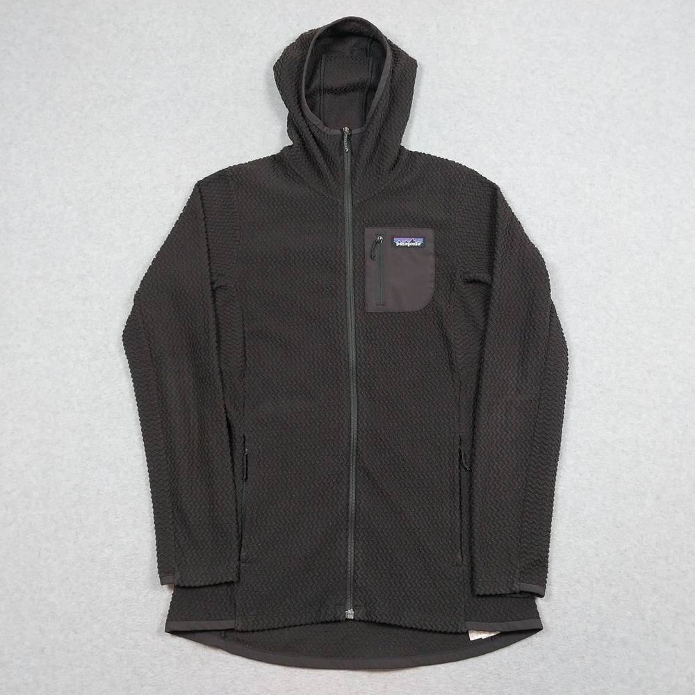 Patagonia Jacket Womens Medium Black R1 Air Full Zip Hoodie Outdoors Hiking